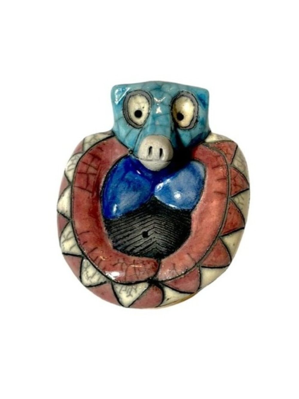 Fenix Raku Pottery Baboon Figurine Hand Made South Africa Collectible Art